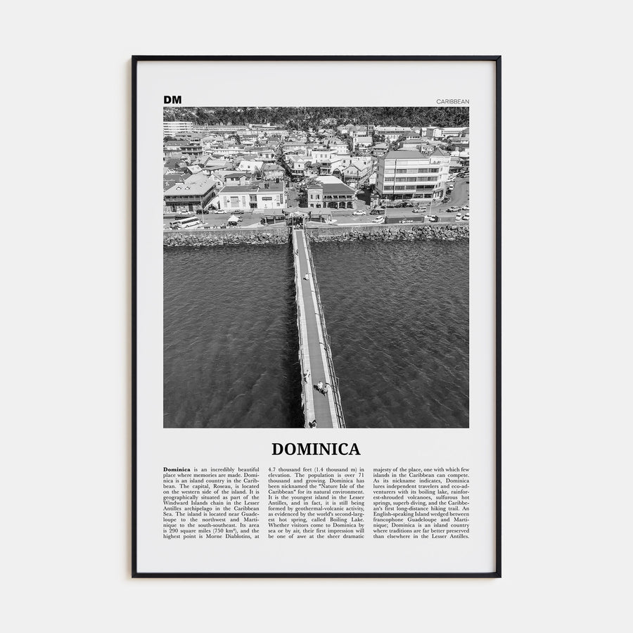 Dominica Travel B&W Poster