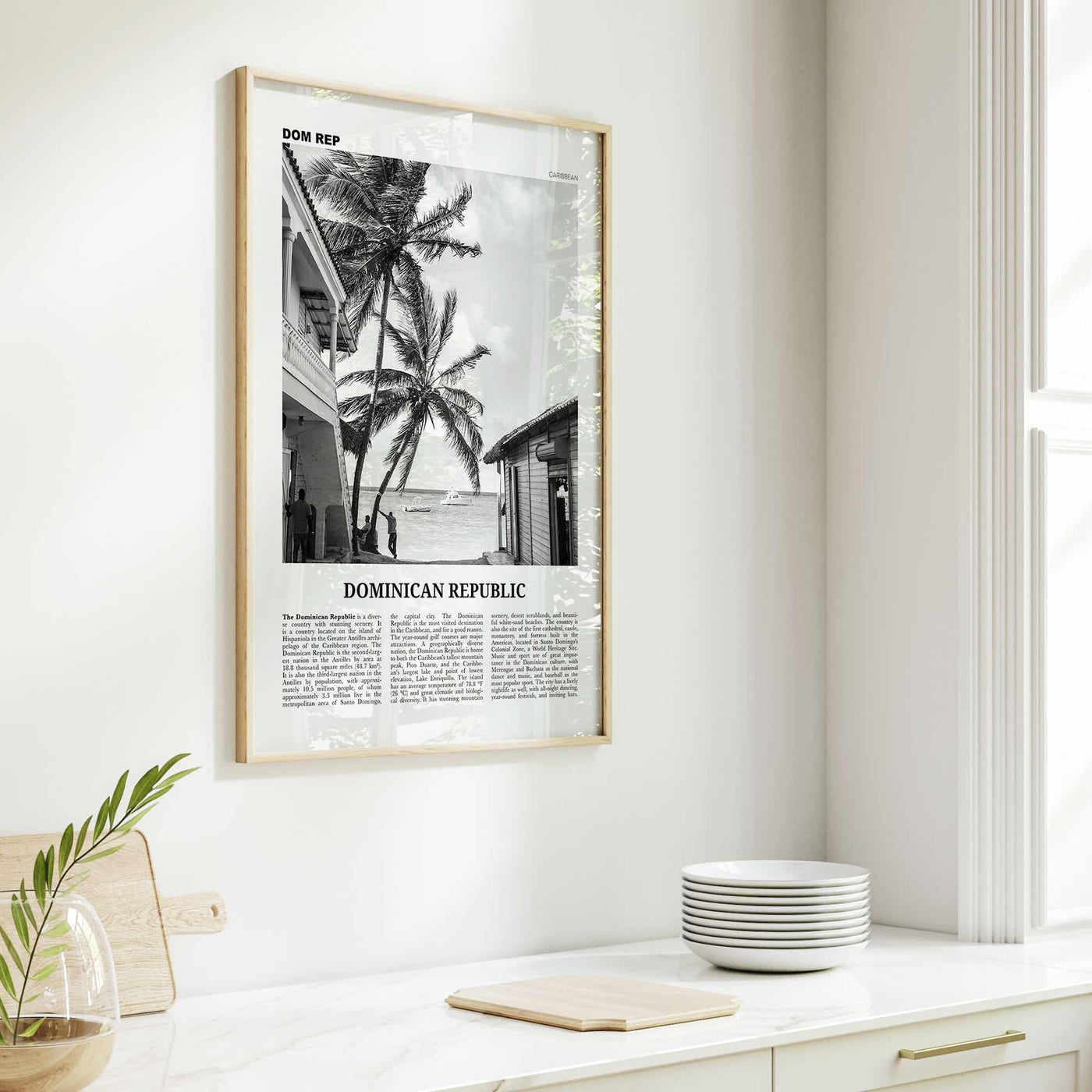 Dominican Republic Print Black and White No 1, Dominican Wall Art, Dominican Poster, Dominicana, Dominica, Santo Domingo, Caribbean