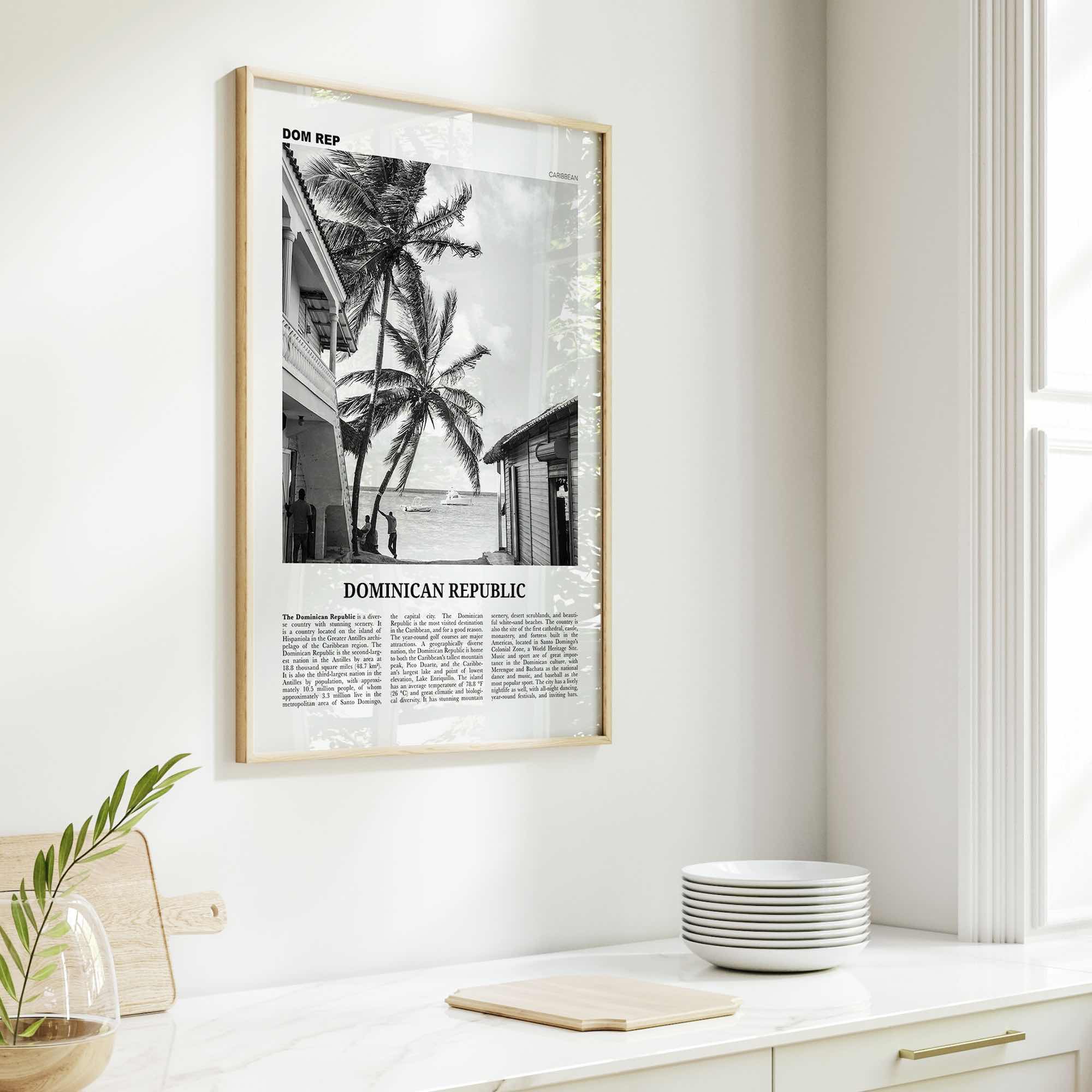 Dominican Republic Print Black and White No 1, Dominican Wall Art, Dominican Poster, Dominicana, Dominica, Santo Domingo, Caribbean