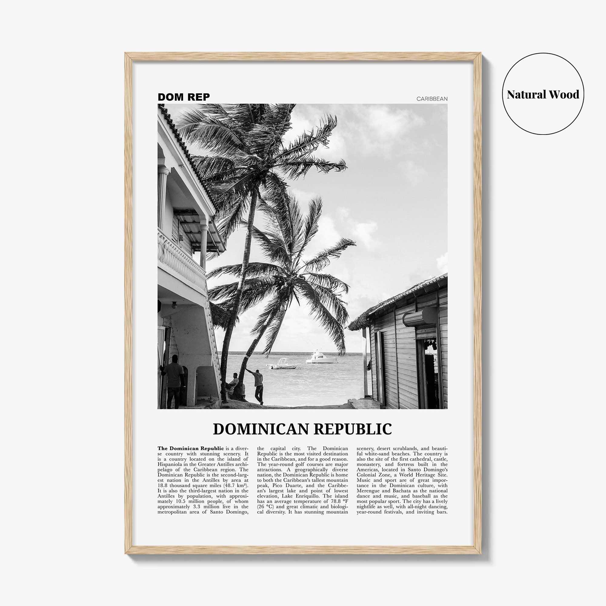 Dominican Republic Print Black and White No 1, Dominican Wall Art, Dominican Poster, Dominicana, Dominica, Santo Domingo, Caribbean