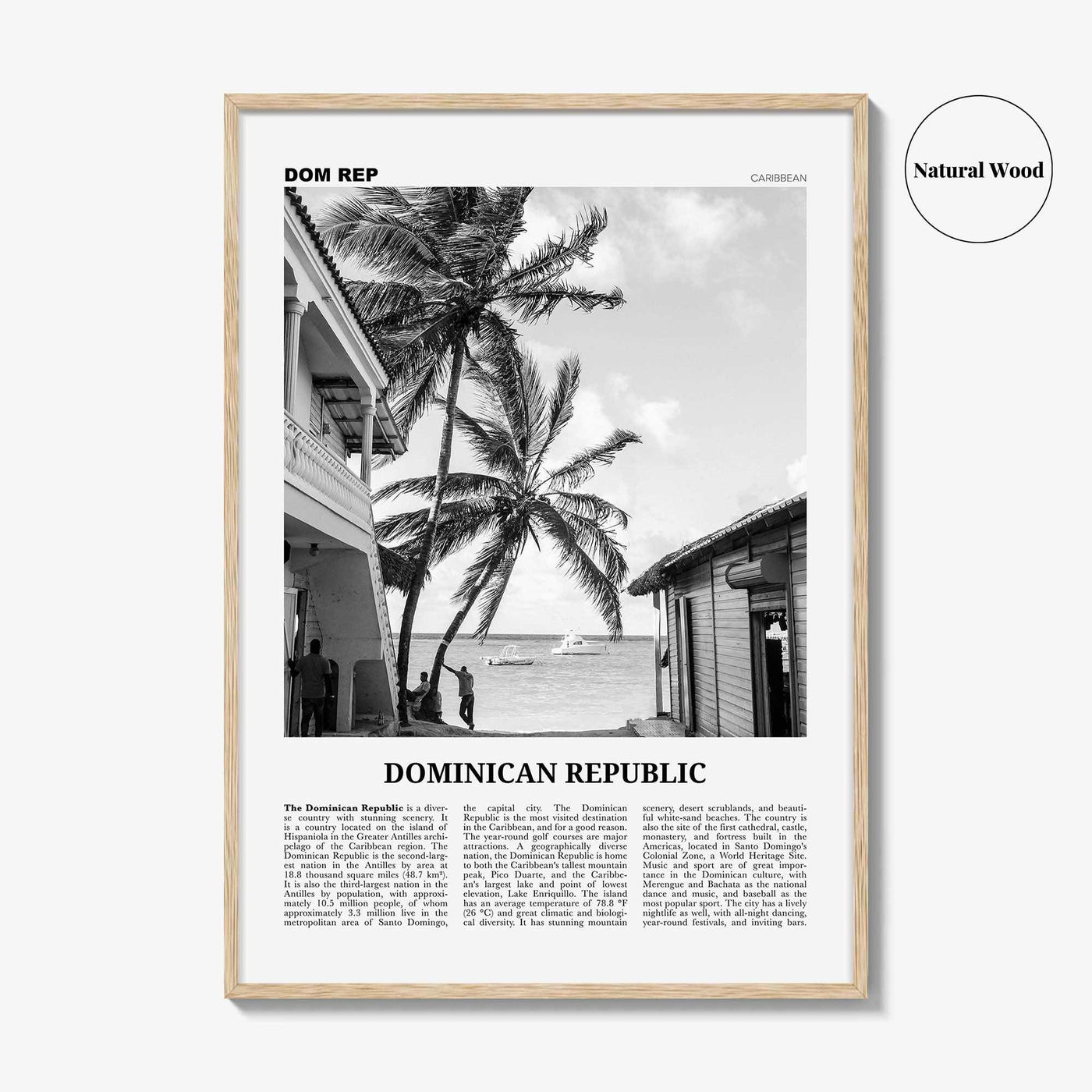 Dominican Republic Print Black and White No 1, Dominican Wall Art, Dominican Poster, Dominicana, Dominica, Santo Domingo, Caribbean