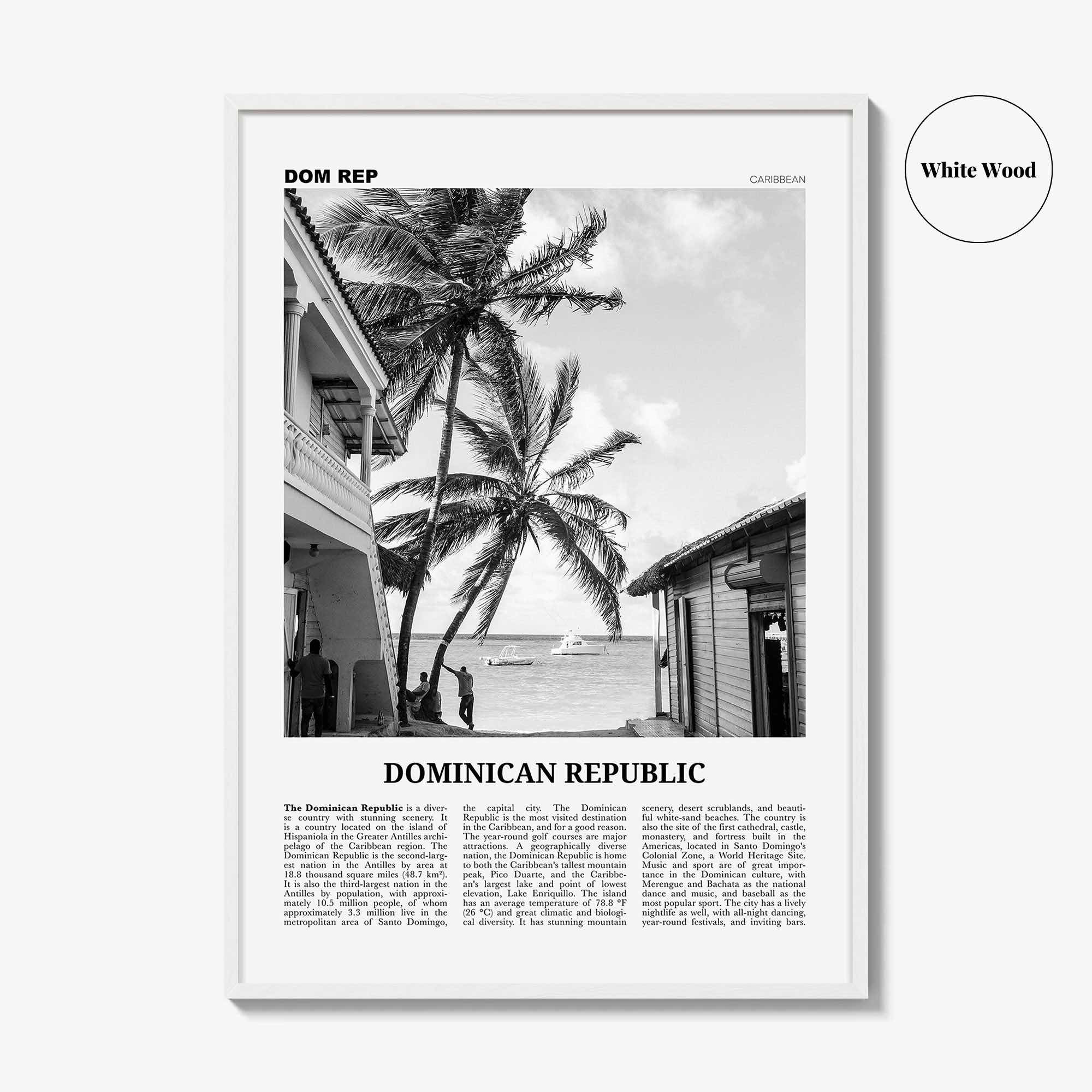 Dominican Republic Print Black and White No 1, Dominican Wall Art, Dominican Poster, Dominicana, Dominica, Santo Domingo, Caribbean