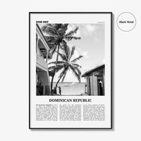 Dominican Republic Print Black and White No 1, Dominican Wall Art, Dominican Poster, Dominicana, Dominica, Santo Domingo, Caribbean