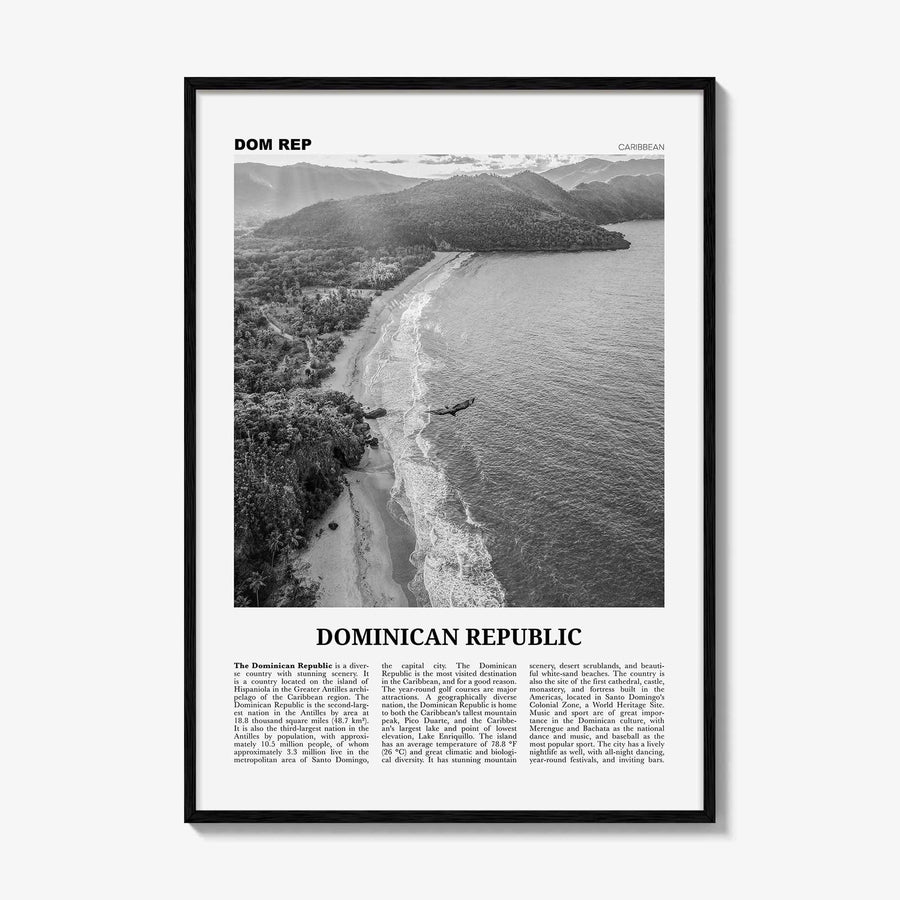 Dominican Republic Print Black and White No 3, Dominican Wall Art, Dominican Poster, Dominicana, Dominica, Santo Domingo, Caribbean