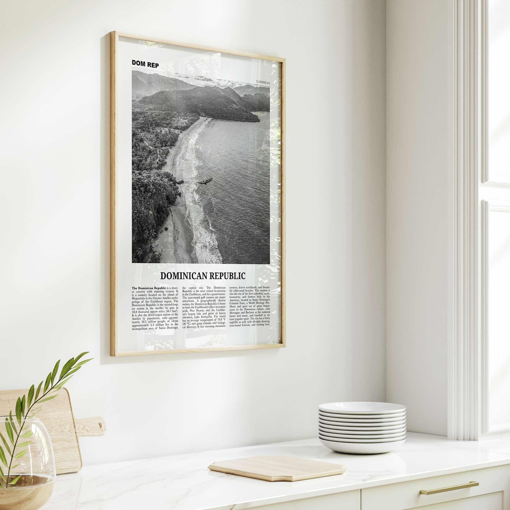 Dominican Republic Print Black and White No 3, Dominican Wall Art, Dominican Poster, Dominicana, Dominica, Santo Domingo, Caribbean