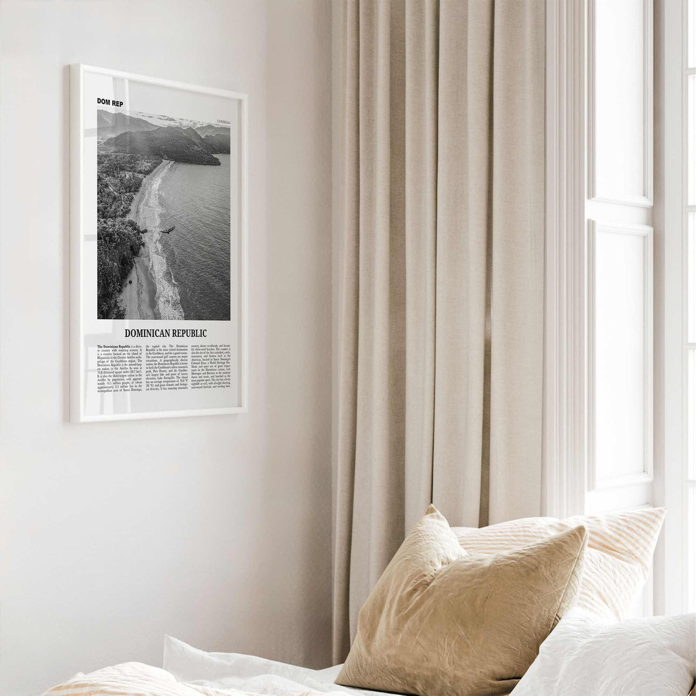 Dominican Republic Print Black and White No 3, Dominican Wall Art, Dominican Poster, Dominicana, Dominica, Santo Domingo, Caribbean