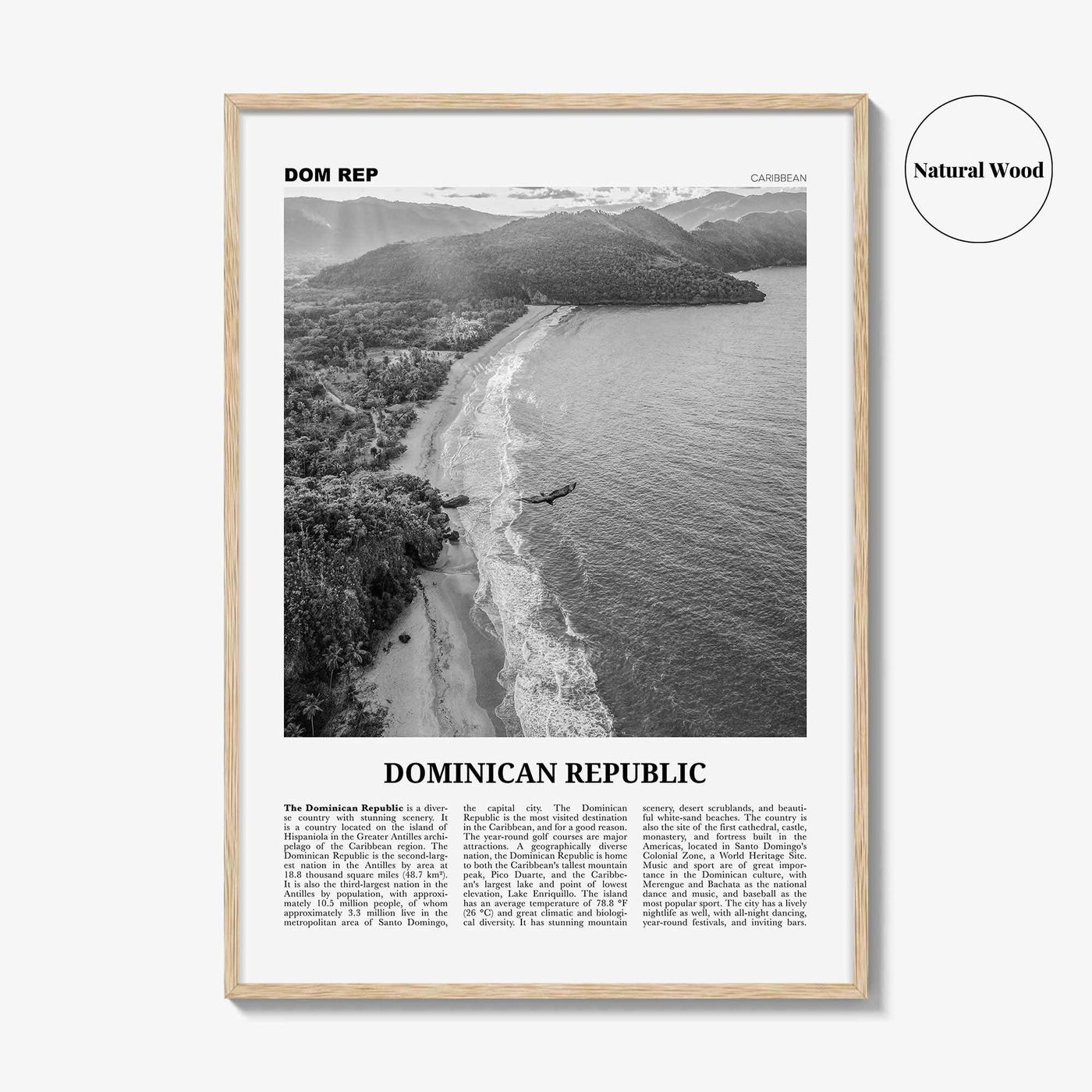 Dominican Republic Print Black and White No 3, Dominican Wall Art, Dominican Poster, Dominicana, Dominica, Santo Domingo, Caribbean