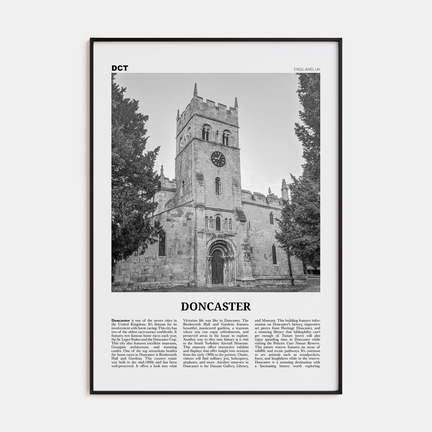 Doncaster Travel B&W Poster