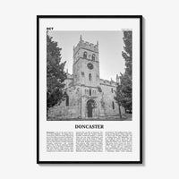 Doncaster Print Black and White, Doncaster Wall Art, Doncaster Poster, Doncaster Photo, Doncaster Wall Décor, Doncaster Map, England