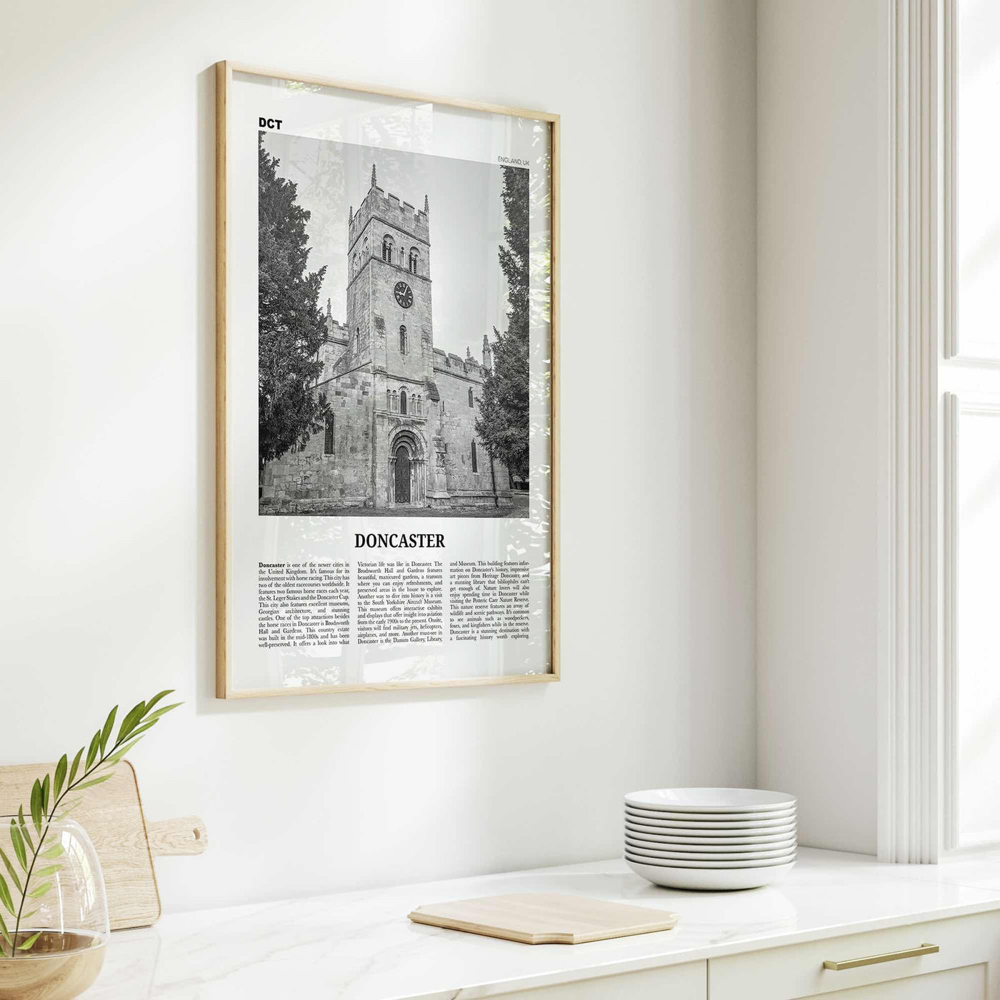 Doncaster Print Black and White, Doncaster Wall Art, Doncaster Poster, Doncaster Photo, Doncaster Wall Décor, Doncaster Map, England