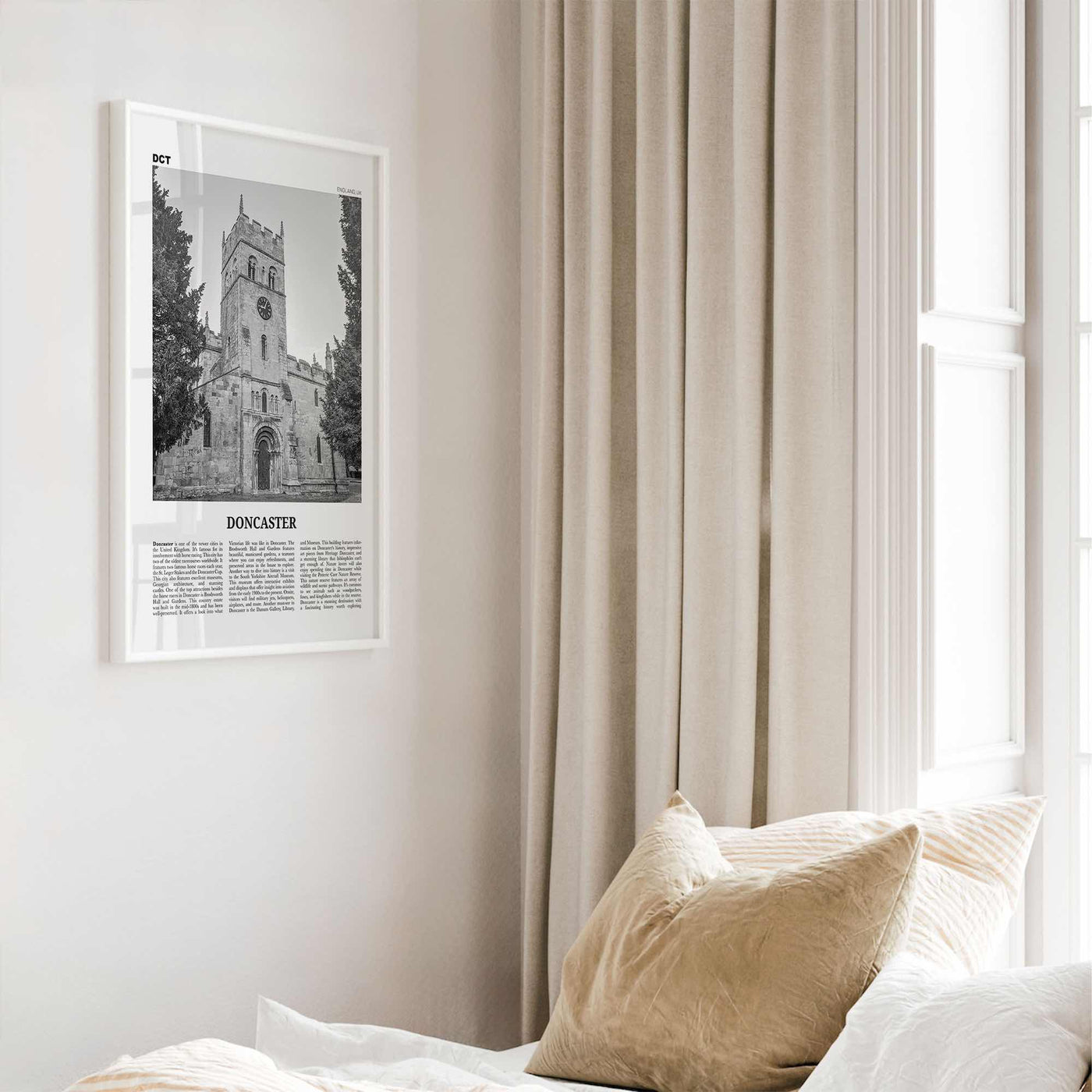 Doncaster Print Black and White, Doncaster Wall Art, Doncaster Poster, Doncaster Photo, Doncaster Wall Décor, Doncaster Map, England