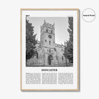 Doncaster Print Black and White, Doncaster Wall Art, Doncaster Poster, Doncaster Photo, Doncaster Wall Décor, Doncaster Map, England