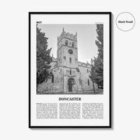 Doncaster Print Black and White, Doncaster Wall Art, Doncaster Poster, Doncaster Photo, Doncaster Wall Décor, Doncaster Map, England