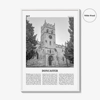Doncaster Print Black and White, Doncaster Wall Art, Doncaster Poster, Doncaster Photo, Doncaster Wall Décor, Doncaster Map, England