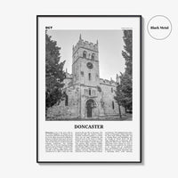 Doncaster Print Black and White, Doncaster Wall Art, Doncaster Poster, Doncaster Photo, Doncaster Wall Décor, Doncaster Map, England