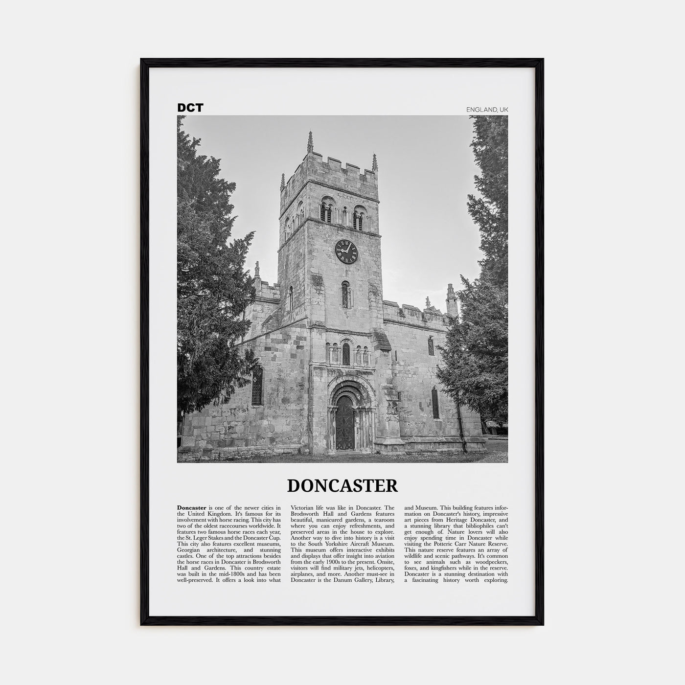 Doncaster Travel B&W Poster