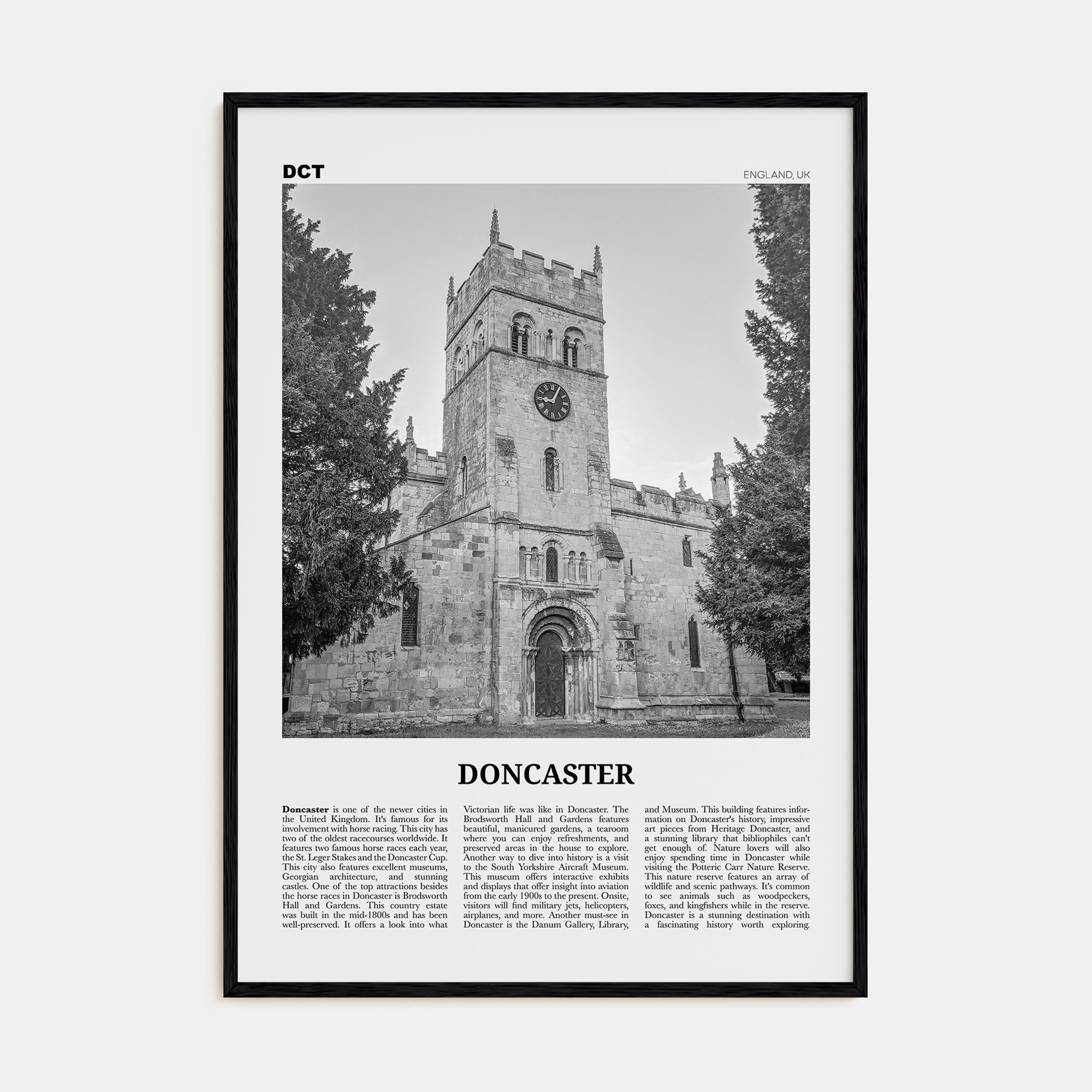 Doncaster Travel B&W Poster