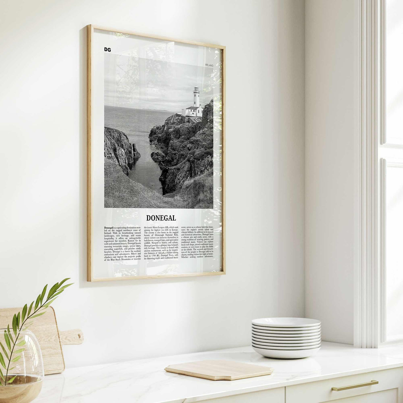 Donegal Print Black and White, Donegal Wall Art, Donegal Poster, Donegal Photo, Donegal Wall Décor, Donegal Map, Ireland