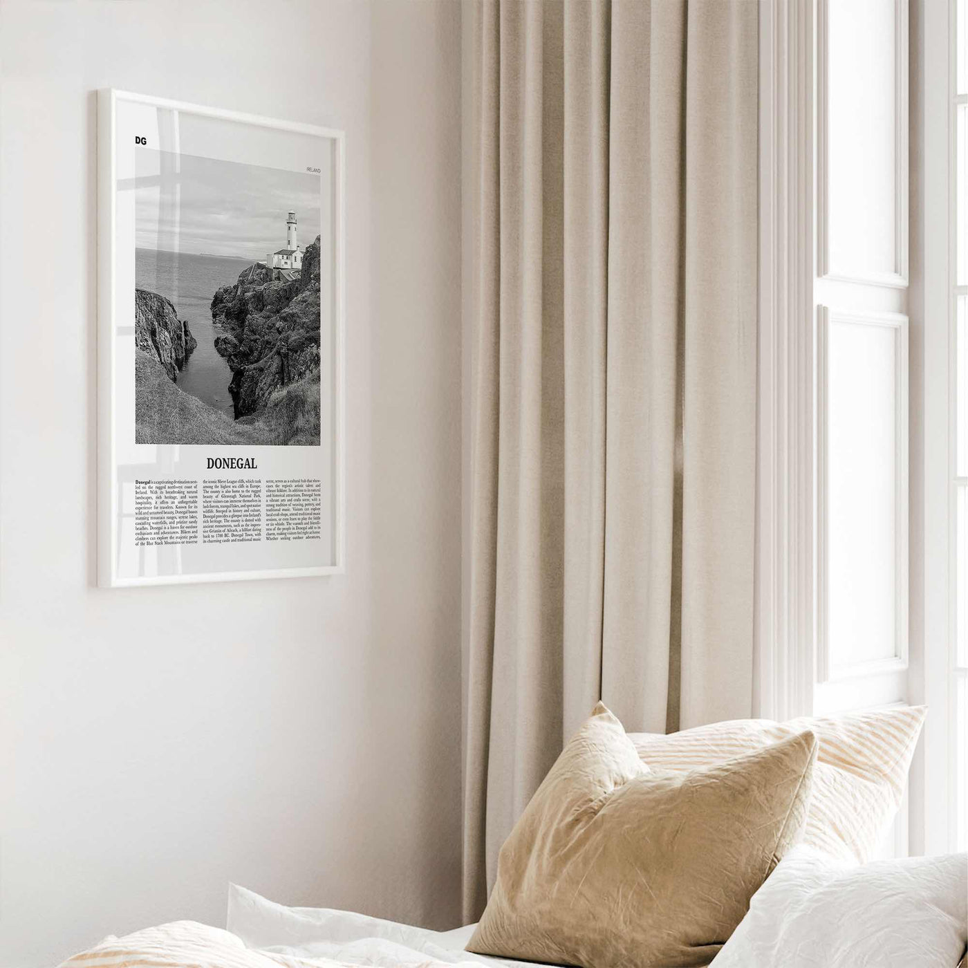 Donegal Print Black and White, Donegal Wall Art, Donegal Poster, Donegal Photo, Donegal Wall Décor, Donegal Map, Ireland