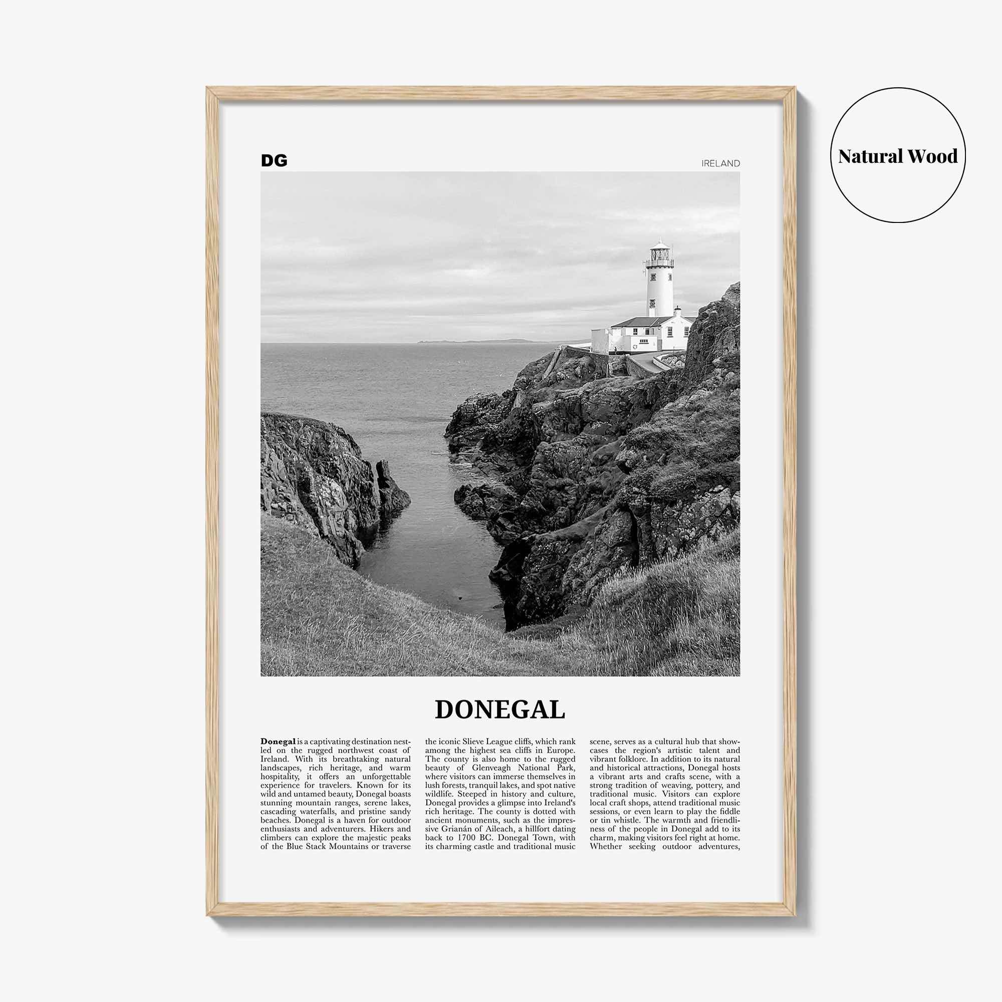 Donegal Print Black and White, Donegal Wall Art, Donegal Poster, Donegal Photo, Donegal Wall Décor, Donegal Map, Ireland