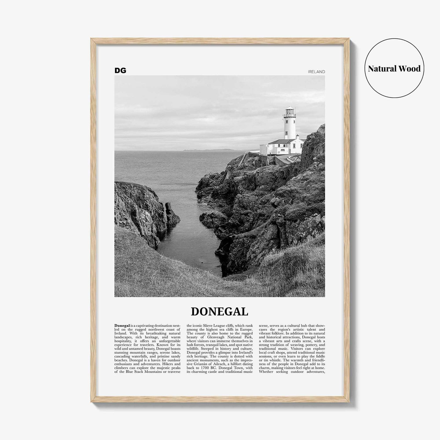 Donegal Print Black and White, Donegal Wall Art, Donegal Poster, Donegal Photo, Donegal Wall Décor, Donegal Map, Ireland