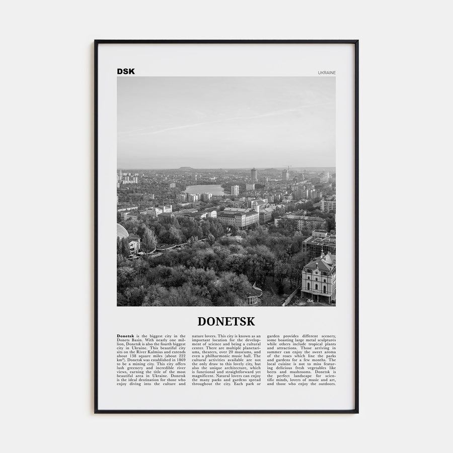 Donetsk Travel B&W Poster