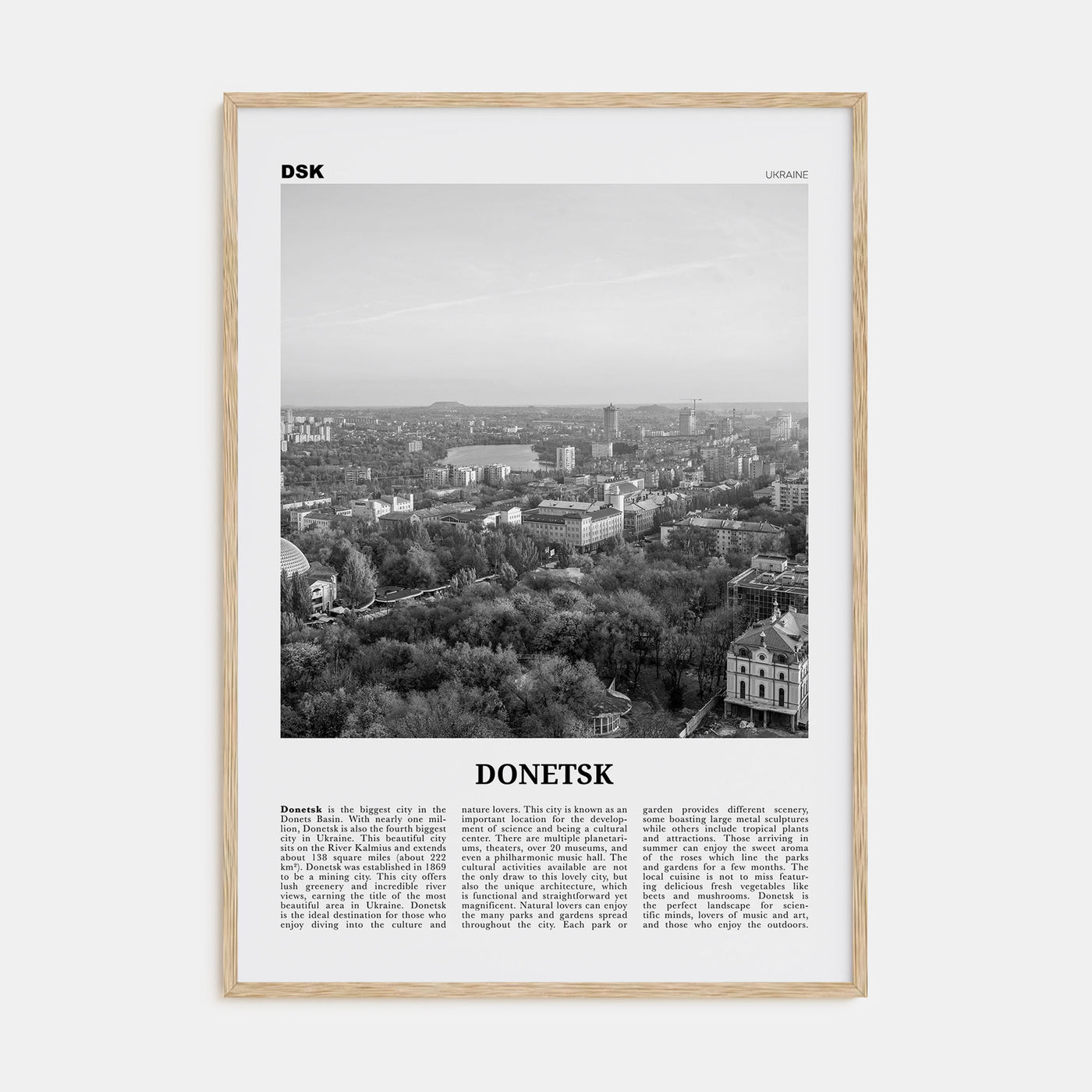 Donetsk Travel B&W Poster