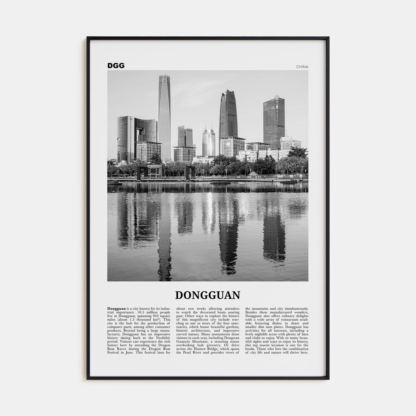 Dongguan Travel B&W Poster