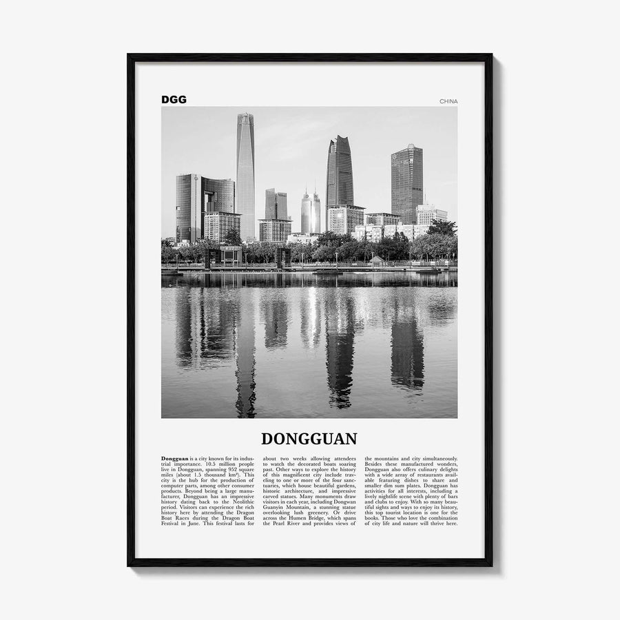 Dongguan Print Black and White, Dongguan Wall Art, Dongguan Poster, Dongguan Photo, Dongguan Wall Décor, Dongguan Map, China