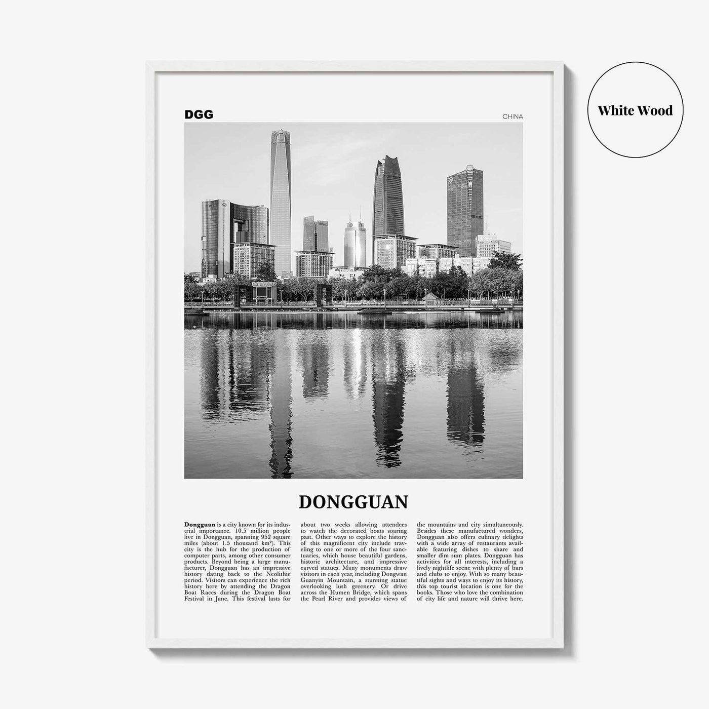 Dongguan Print Black and White, Dongguan Wall Art, Dongguan Poster, Dongguan Photo, Dongguan Wall Décor, Dongguan Map, China