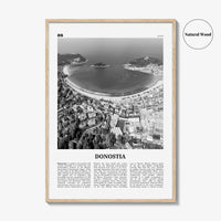 Donostia Print Black and White, San Sebastián Wall Art, San Sebastián Poster, Donostia, Basque Country, Spain, España, Europe