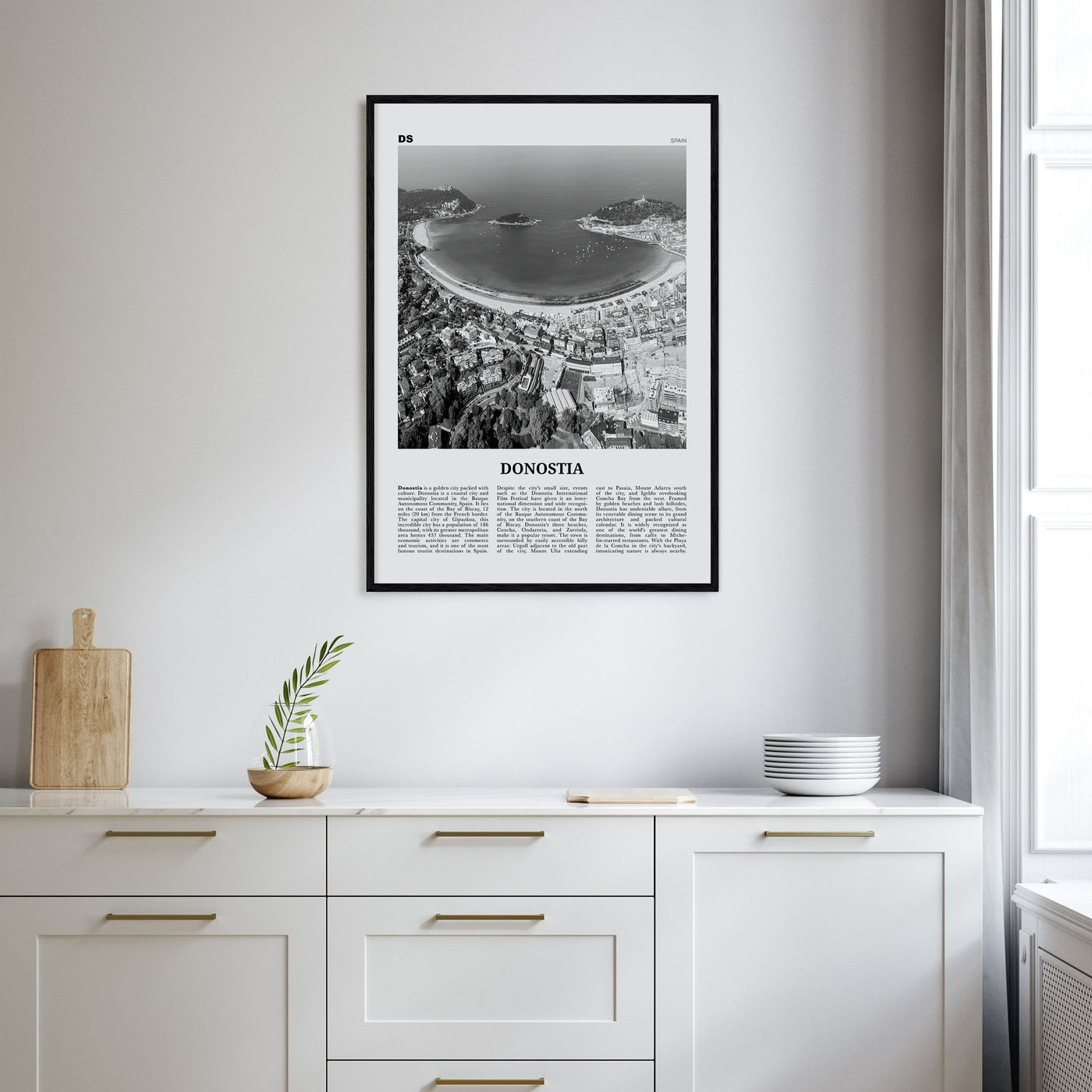 Donostia Travel B&W Poster