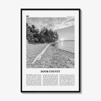 Door County Print Black and White, Door County Wall Art, Door County Poster, Door County Photo, Door County Map, Wisconsin, USA