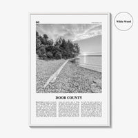 Door County Print Black and White, Door County Wall Art, Door County Poster, Door County Photo, Door County Map, Wisconsin, USA