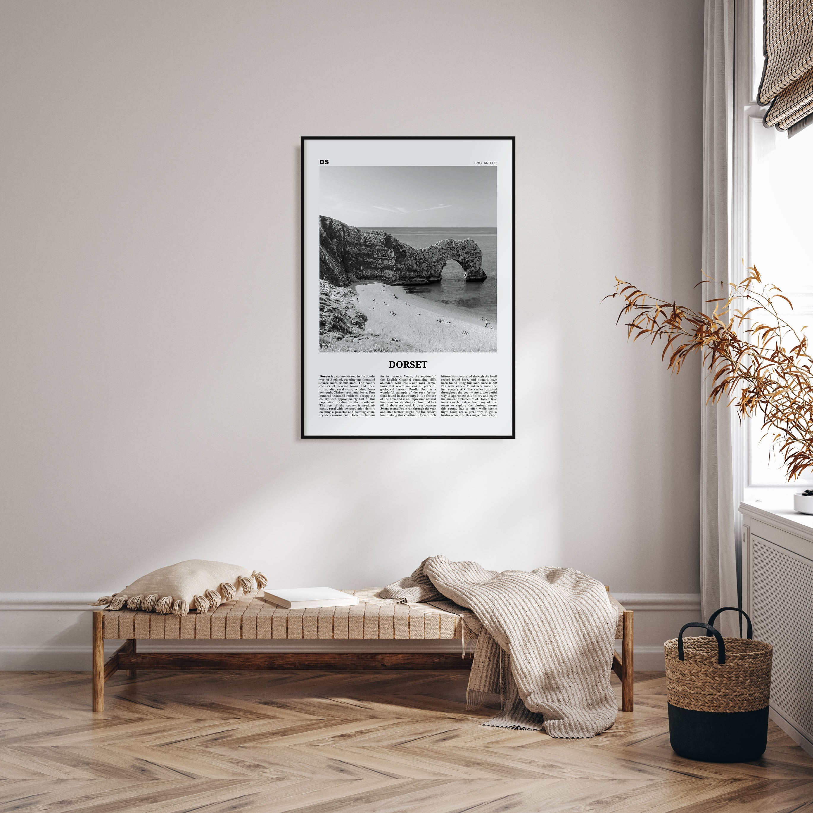 Dorset Travel B&W Poster
