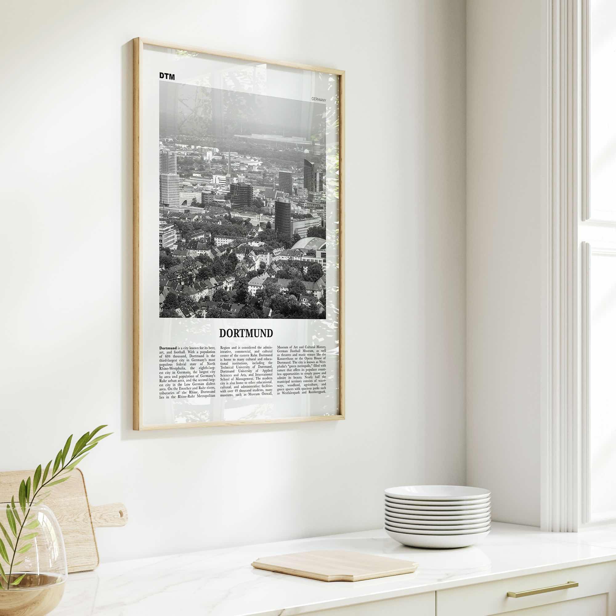 Dortmund Print Black and White, Dortmund Wall Art, Dortmund Poster, Dortmund Photo, Dortmund Wall Decor, Düörpm Germany, Deutschland, Europe
