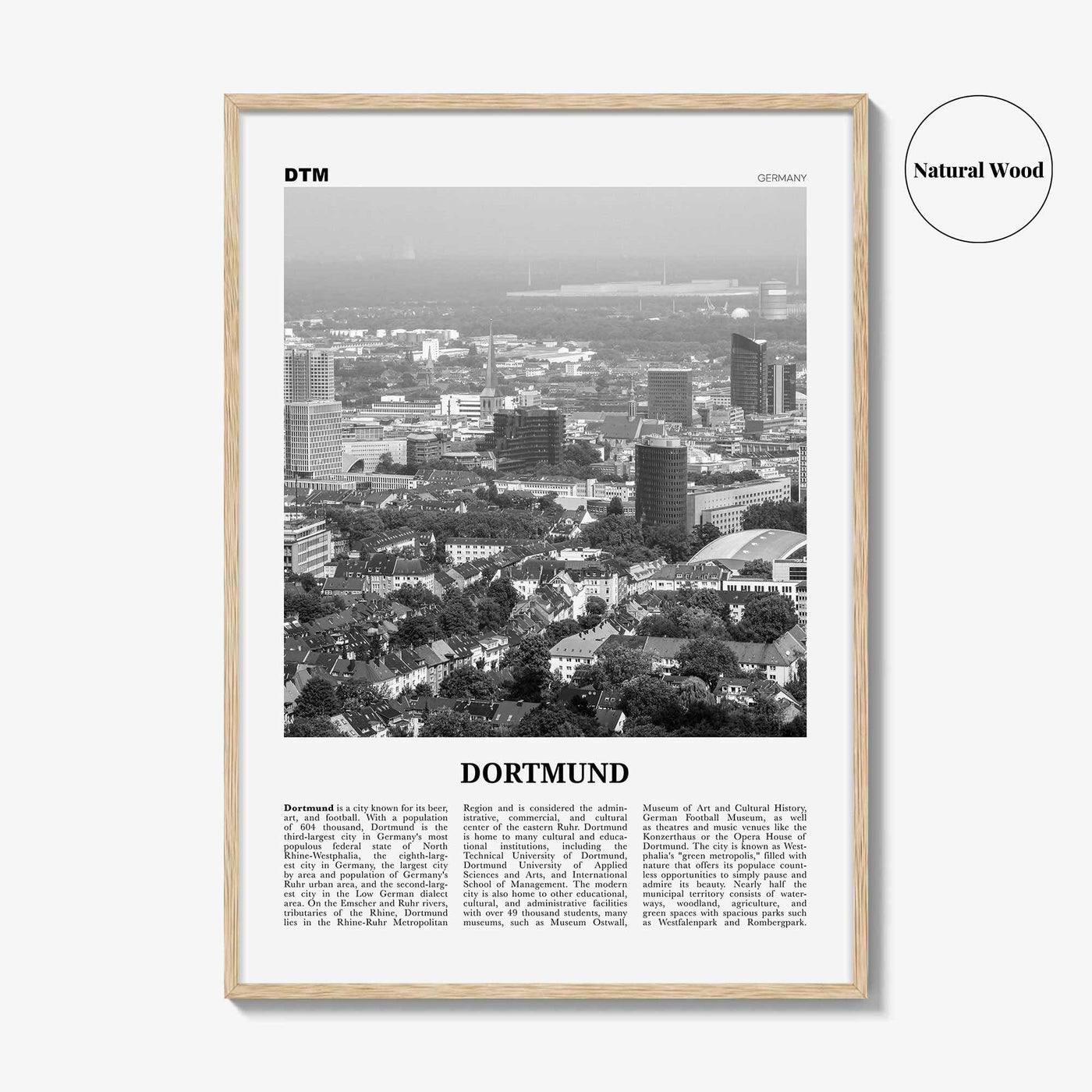 Dortmund Print Black and White, Dortmund Wall Art, Dortmund Poster, Dortmund Photo, Dortmund Wall Decor, Düörpm Germany, Deutschland, Europe