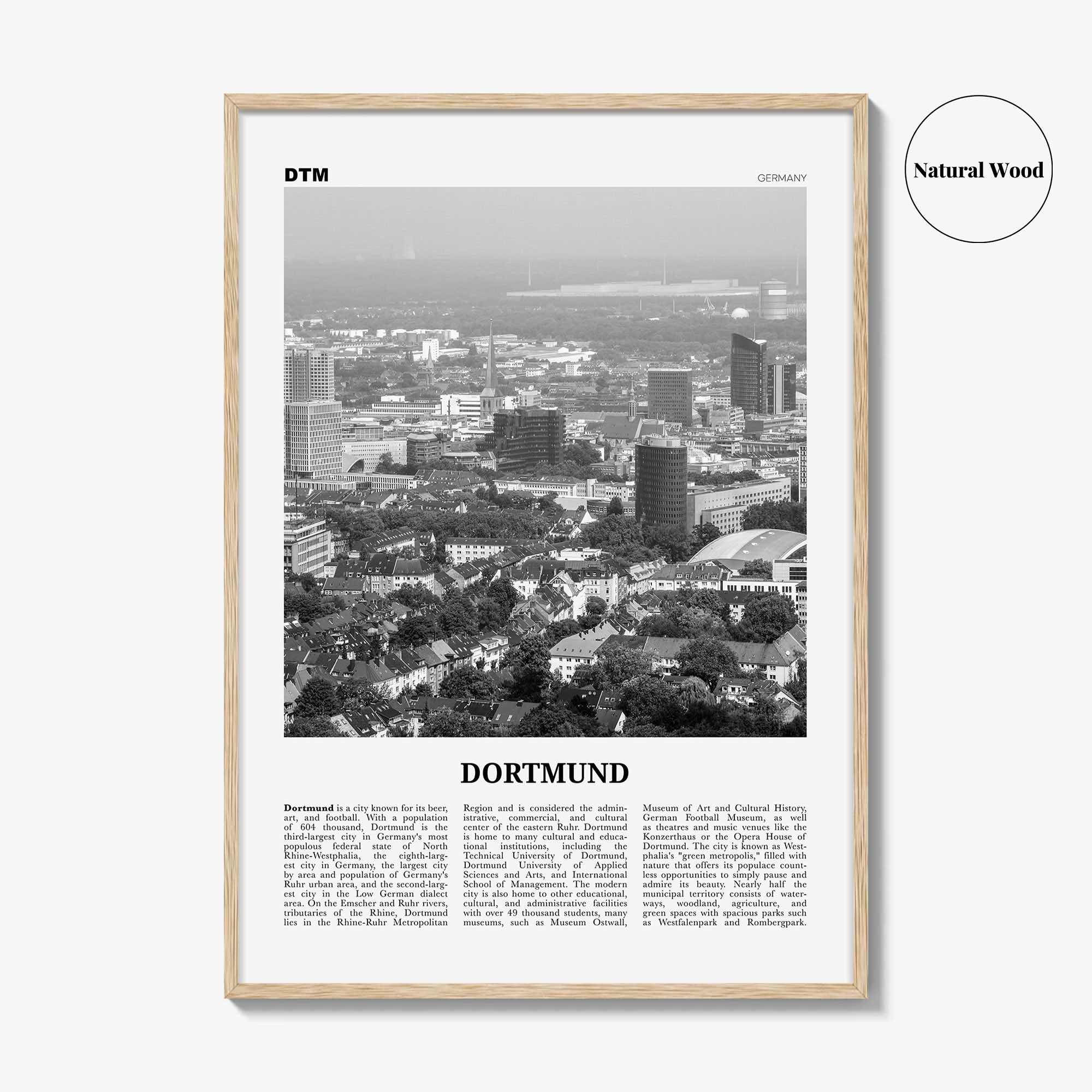 Dortmund Print Black and White, Dortmund Wall Art, Dortmund Poster, Dortmund Photo, Dortmund Wall Decor, Düörpm Germany, Deutschland, Europe