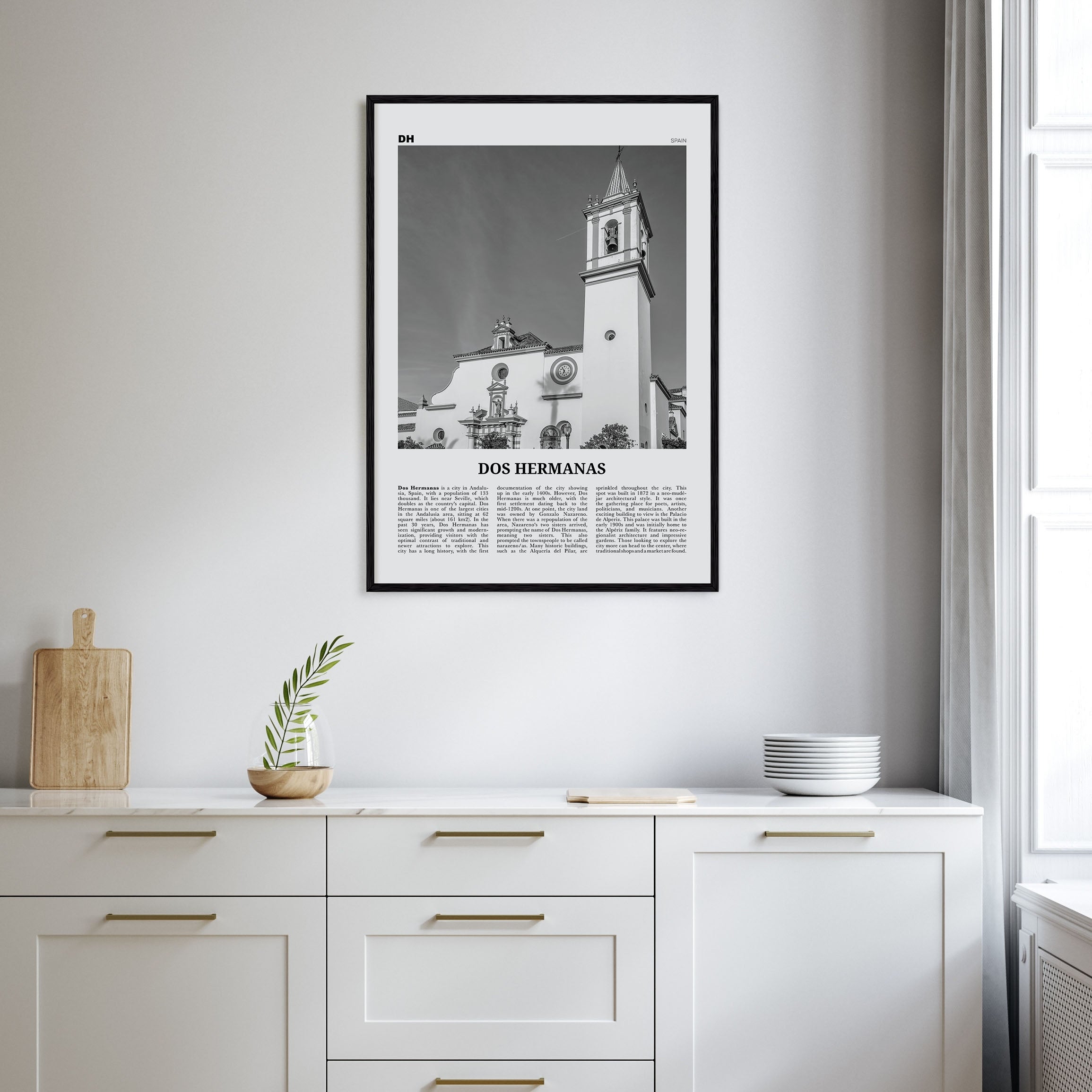 Dos Hermanas Travel B&W Poster