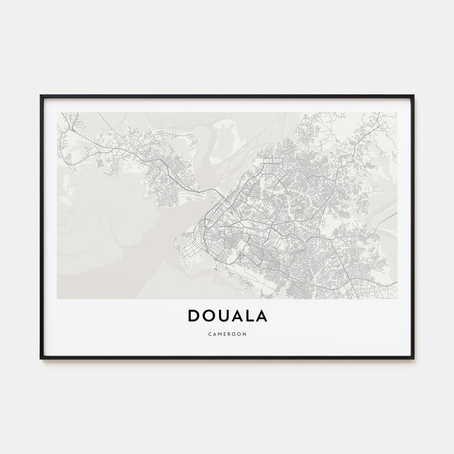 Douala Map Landscape Poster