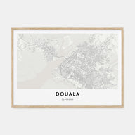 Douala Map Landscape Poster