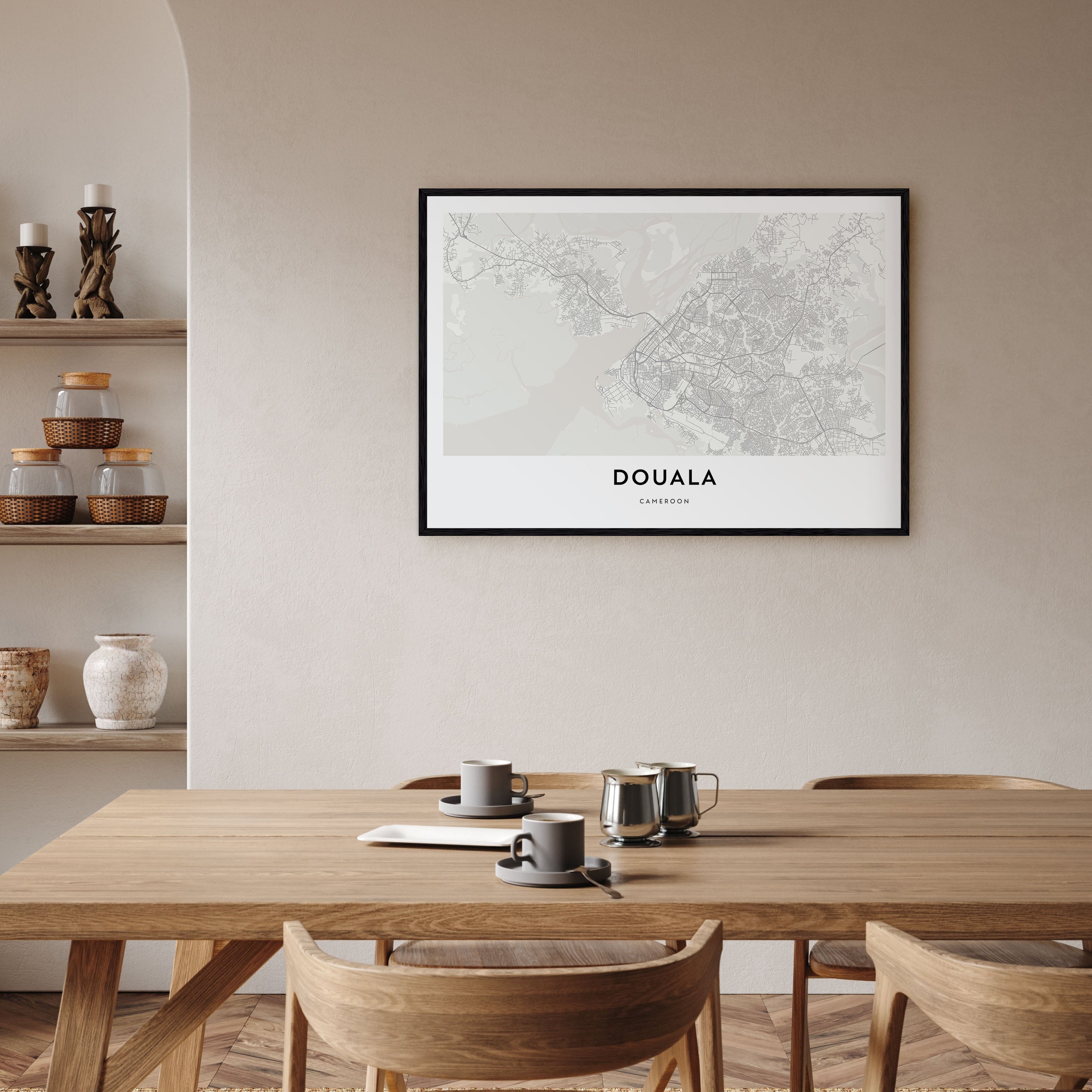 Douala Map Landscape Poster