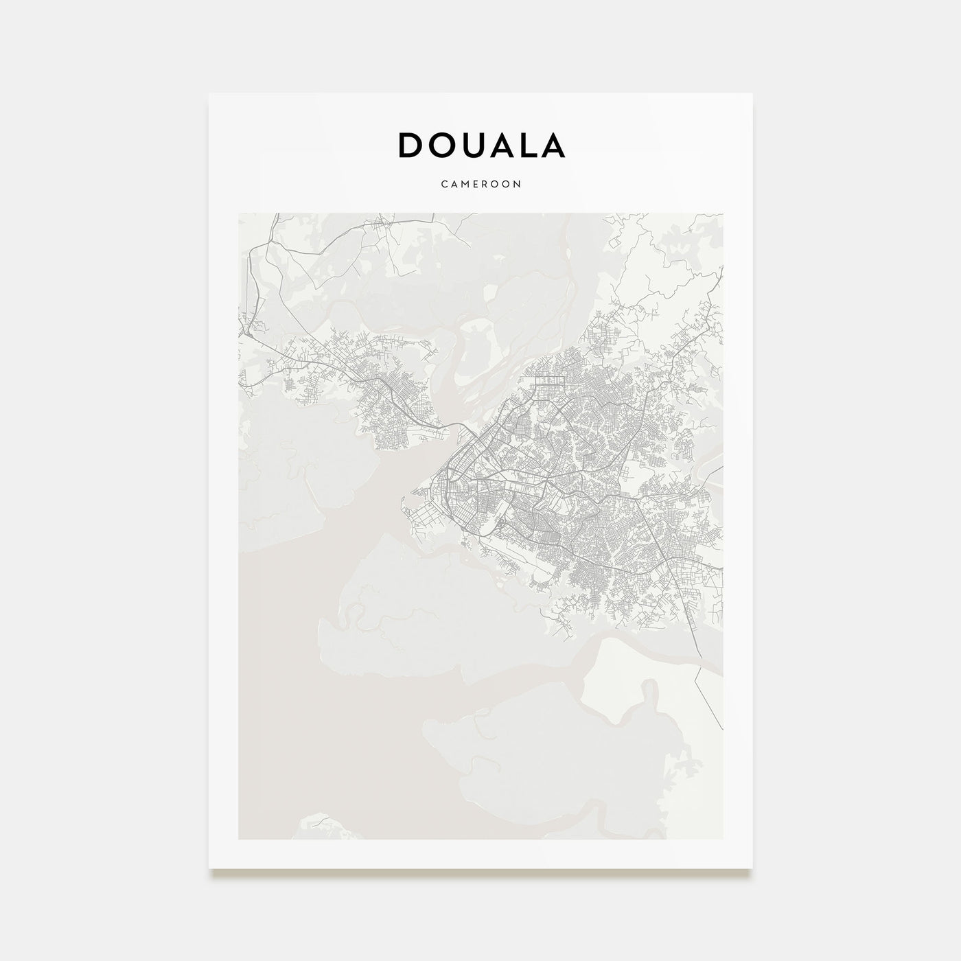 Douala Map Portrait Poster