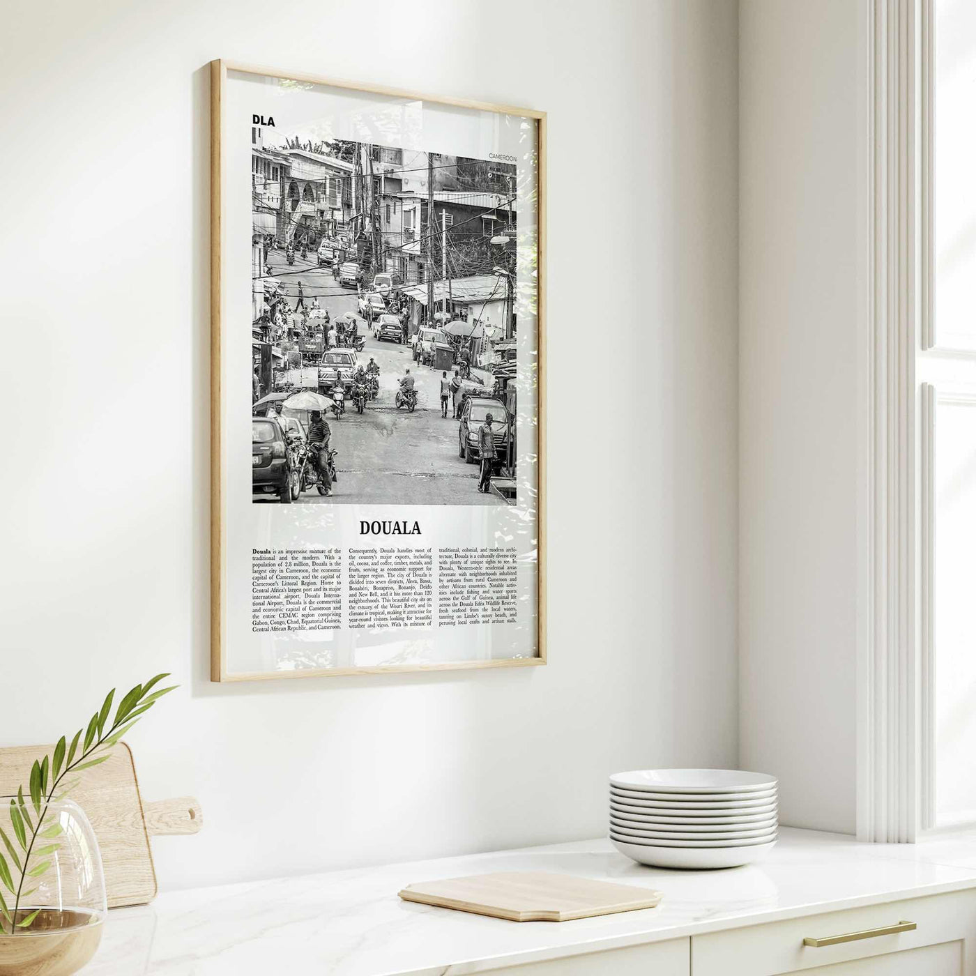 Douala Print Black and White, Douala Wall Art, Douala Poster, Douala Photo, Douala Wall Decor, Cameroon, Duala, Kamerun, Africa