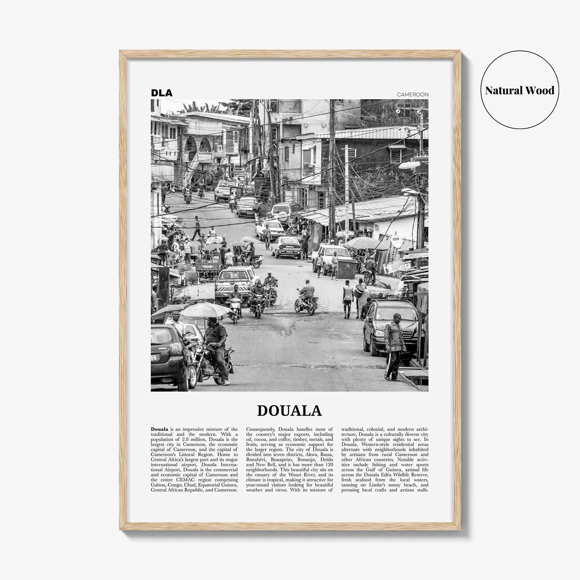 Douala Print Black and White, Douala Wall Art, Douala Poster, Douala Photo, Douala Wall Decor, Cameroon, Duala, Kamerun, Africa