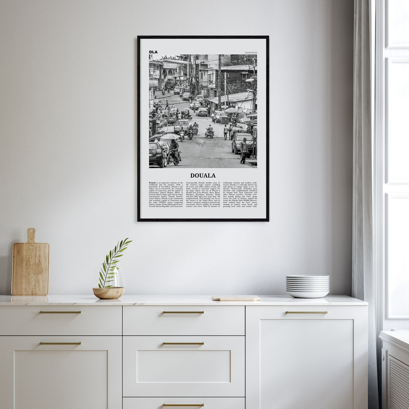 Douala Travel B&W Poster