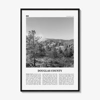 Douglas County Print Black and White, Douglas County Wall Art, Douglas County Poster, Douglas County Photo, Douglas Wall Décor, Douglas Map