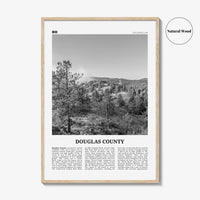 Douglas County Print Black and White, Douglas County Wall Art, Douglas County Poster, Douglas County Photo, Douglas Wall Décor, Douglas Map