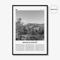 Douglas County Print Black and White, Douglas County Wall Art, Douglas County Poster, Douglas County Photo, Douglas Wall Décor, Douglas Map