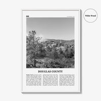 Douglas County Print Black and White, Douglas County Wall Art, Douglas County Poster, Douglas County Photo, Douglas Wall Décor, Douglas Map